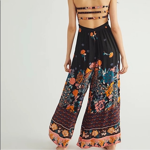 Free people Bali birds of paradise black jumpsuit - Picture 2 of 16